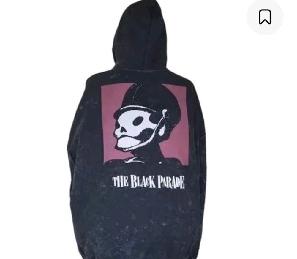 My Chemical Romance Hoodie Medium Black The Black Parade Acid Wash 2017